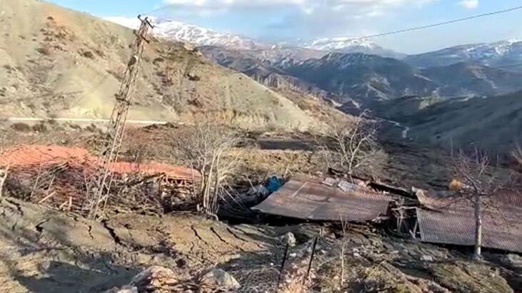 Evler tamamen yok oldu! Malatya’da heyelan bir mezrayı yuttu