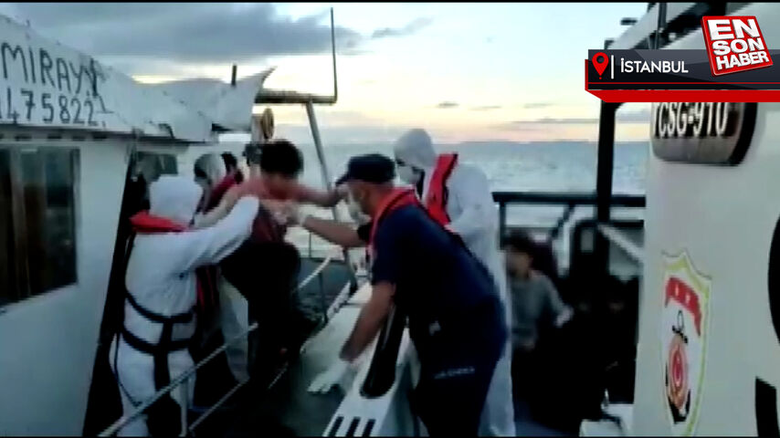 İstanbul’da batmak üzere kaçak göçmen teknesi yakalandı