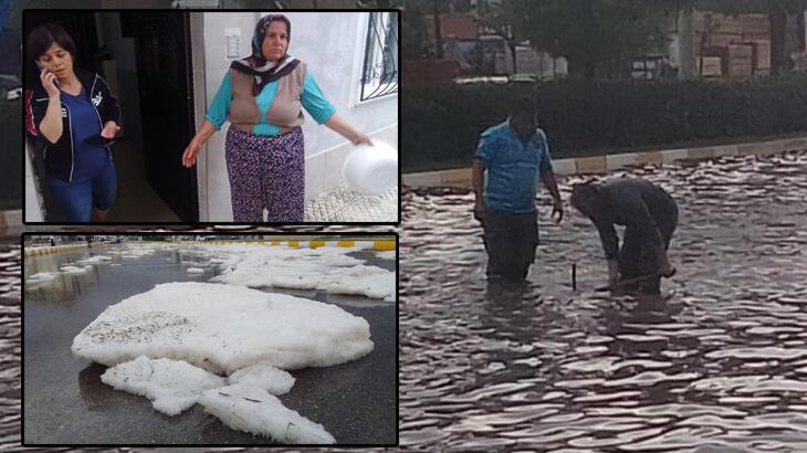 Çorum’da dolu ve sağanak: Bazı noktalar beyaza büründü