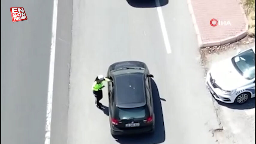 Kayseri polisinden dron destekli trafik denetimi