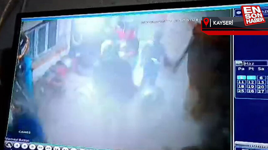 Kompresörle hava basılan kamyon lastiği patladı, o anlar kamerada