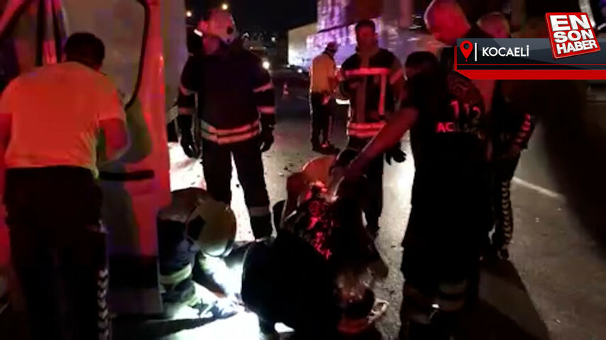 Kocaeli’de sıkıştığı araçtan kurtarılan yaralı, annesinin aldığı cep telefonunu ekiplerden istedi