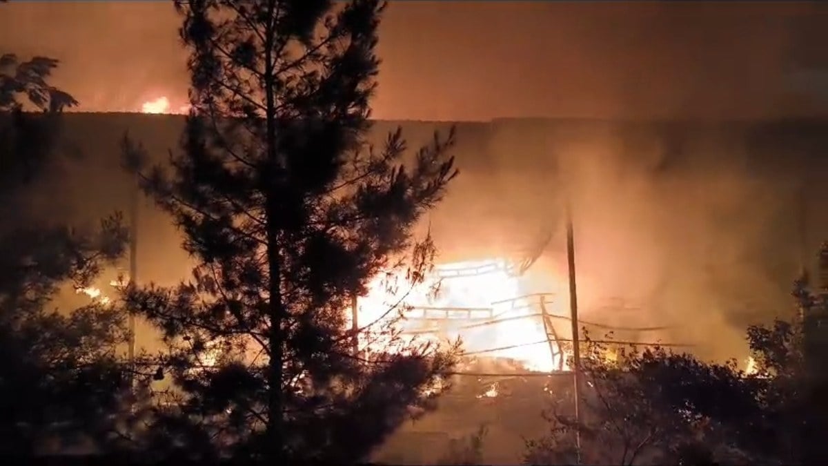 Diyarbakır’da yıldırım düşen depo yandı
