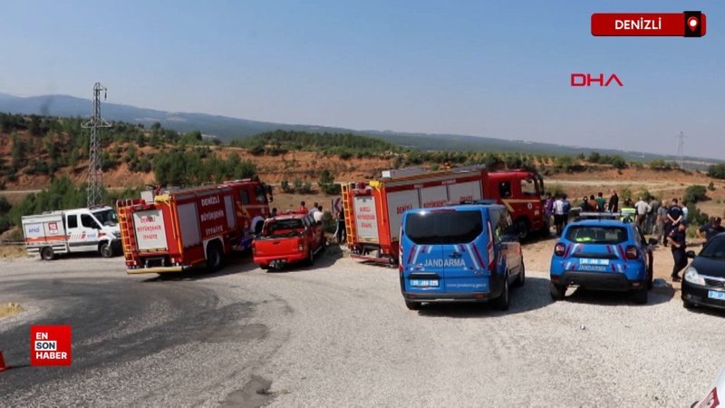 Denizli’de otomobil uçuruma yuvarlandı