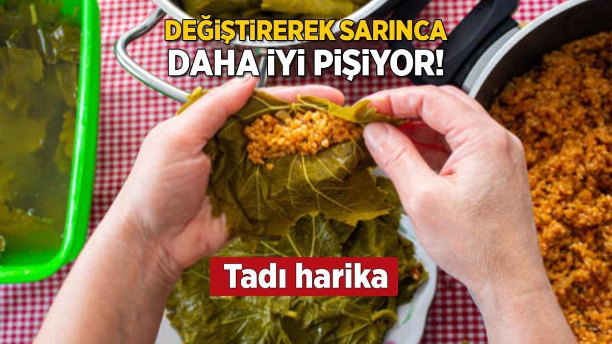 Gül şeklinde sarınca lokum gibi oluyor! Dizilişi önemliymiş, sarmanın lezzetine doyulmuyor