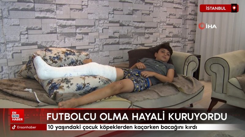İstanbul’da 10 yaşındaki çocuk köpeklerden kaçarken bacağını kırdı