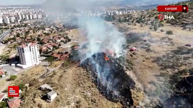 Kayseri’de korku dolu anlar: Evin etrafını alevler sardı