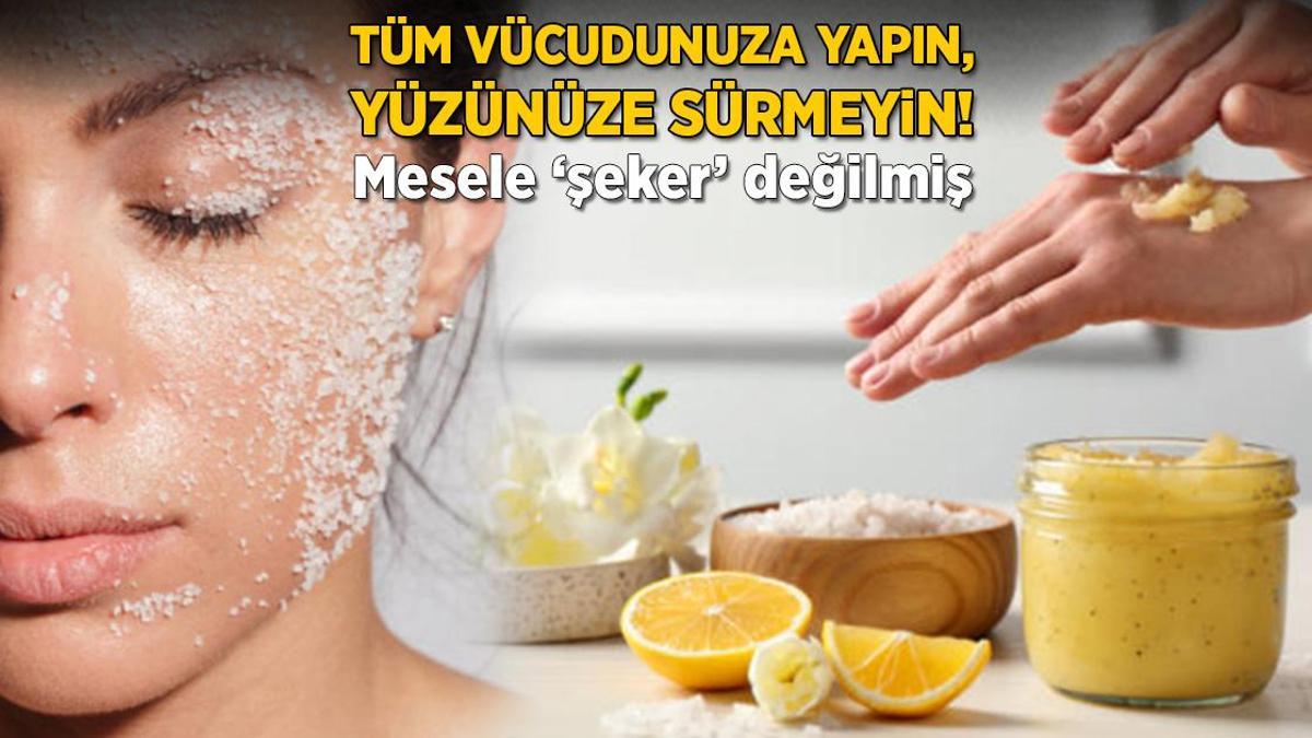 Meğer yanlış biliyormuşuz! Şekerli peeling yüz değil, dirsek ve topuklar için faydalı
