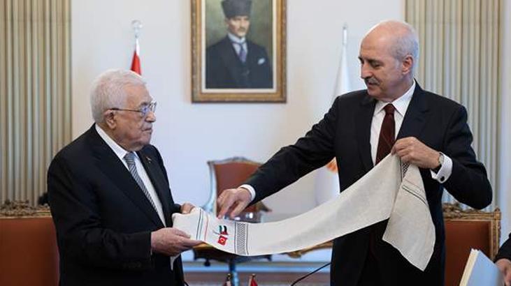 TBMM Başkanı Kurtulmuş, Mahmud Abbas ile bir araya geldi