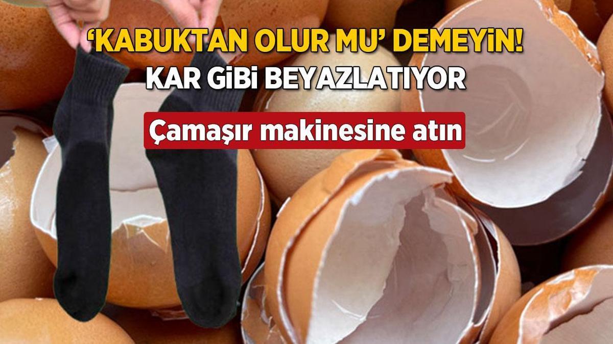 Yumurta kabuğu mucizesi! Parçalayıp çorabın içine doldurun, kar gibi beyazlatıyor