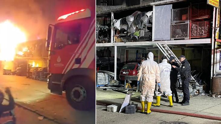 Başakşehir’de kaporta dükkanında yangın: 1 ölü, 1 yaralı
